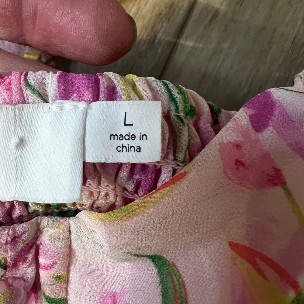 ASTR THE LABEL Women's Midsummer Floral Tiered Maxi Dress Size L In Pink Multi - Picture 12 of 13